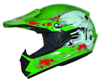 ATO Kids Pro Kinder Crosshelm Grün Größe: S 55-56cm Kinderhelm Kinder Cross BMX MX Enduro Helm - 1