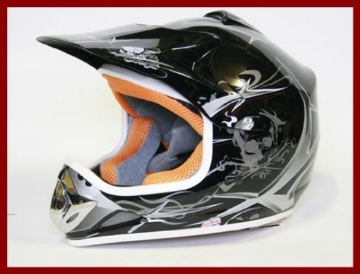 Helm Kinderhelm Motorradhelm Crosshelm Motocrosshelm Sport Schwarz M - 1