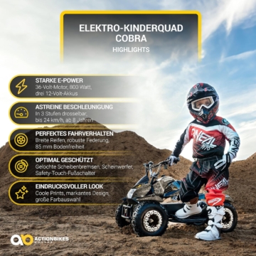Actionbikes Motors Kinder Quad Elektro ATV Cobra 800 Watt 36 Volt