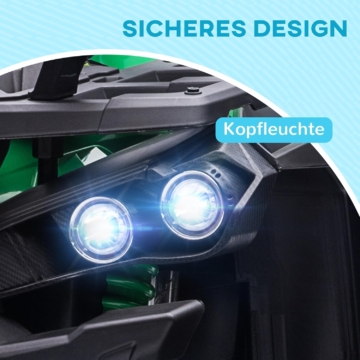 HOMCOM Elektro Quad für Kinder in Grün mit 12V 10Ah Akku, 2 Motoren und MP3-Player