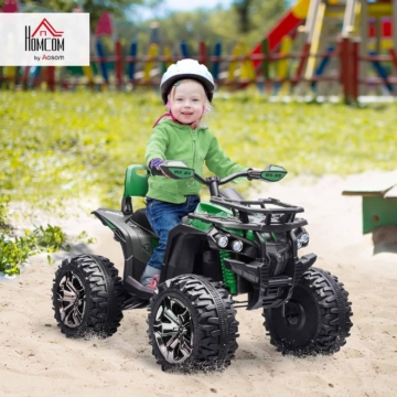 HOMCOM Elektro Quad für Kinder in Grün mit 12V 10Ah Akku, 2 Motoren und MP3-Player