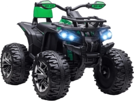 HOMCOM Elektro Quad für Kinder in Grün mit 12V 10Ah Akku, 2 Motoren und MP3-Player