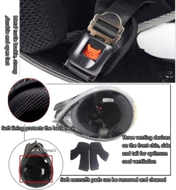UIGJIOG Motorradhelm Kinder Set mit Brille, Handschuhen und weichem Helmfutter