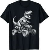 Quad Dinosaur ATV Quad Driver Kids Men Boys Offroad T-Shirt