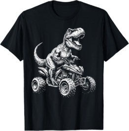 Quad Dinosaur ATV Quad Driver Kids Men Boys Offroad T-Shirt