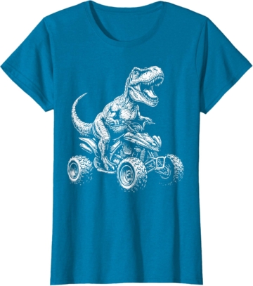 Quad Dinosaur ATV Quad Driver Kids Men Boys Offroad T-Shirt