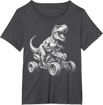 Quad Dinosaur ATV Quad Driver Kids Men Boys Offroad T-Shirt