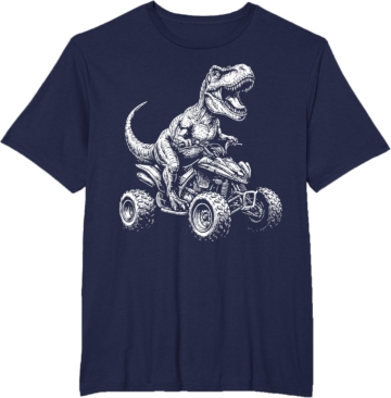 Quad Dinosaur ATV Quad Driver Kids Men Boys Offroad T-Shirt